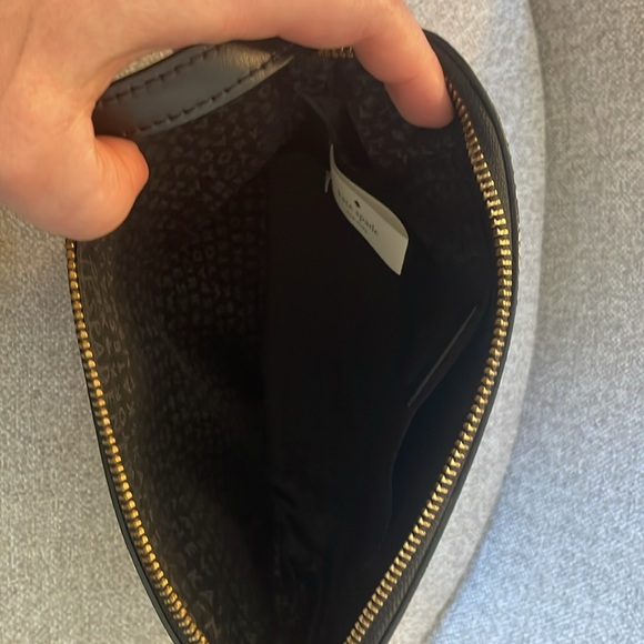 Kate Spade crossbody purse, black and cream checkered - Picture 6 of 7